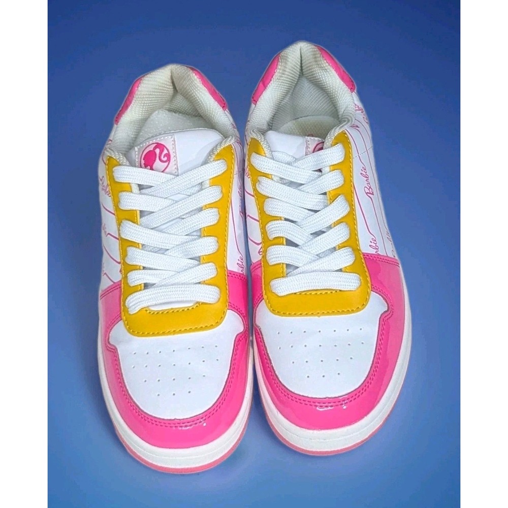 Barbie Womens Sneakers Size 8 Pink Yellow White Lace Up Y2K Barbiecore Shoes